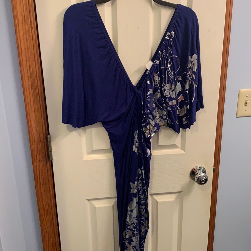 Body hugging sexy Navy blue/silver design dress